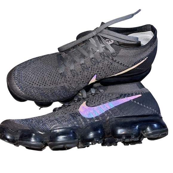 Nike Air Vapormax Flyknit Midnight Fog Black Grey 849557-009 Womens Size 7 - Picture 3 of 7